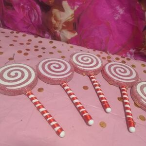 Red and White Swirl Lollipop Ornaments